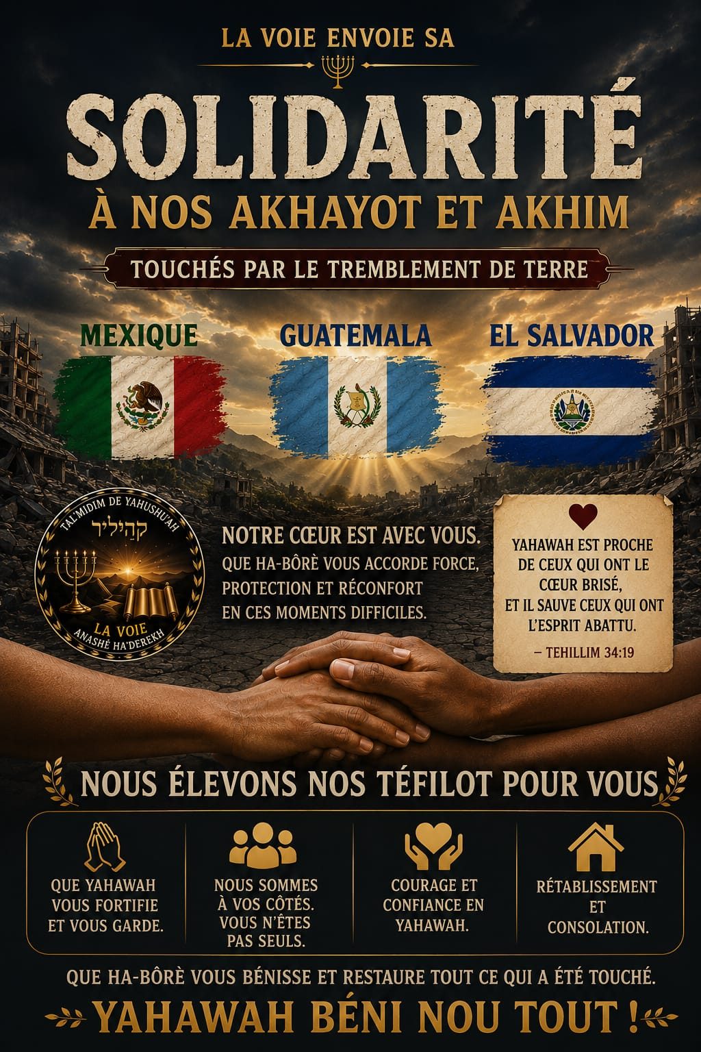 Solidarité au Mexique, Guatemala et El Salvador — tremblement de terre