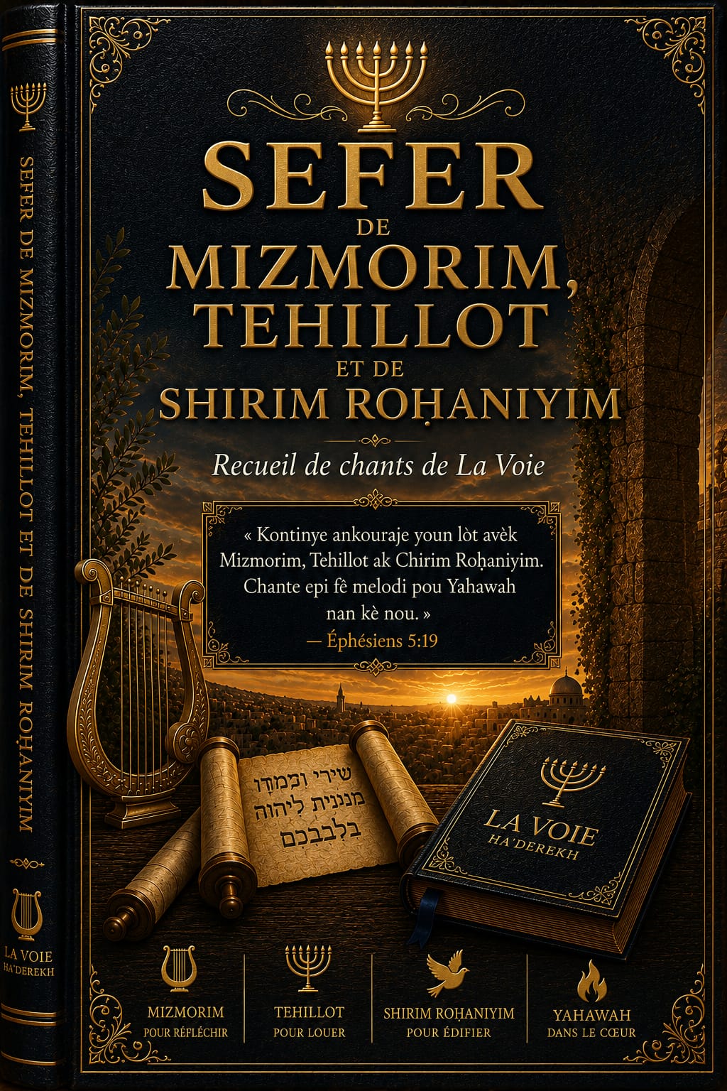Couverture du Sefer de Mizmorim, Tehillot et de Shirim Roḥaniyim