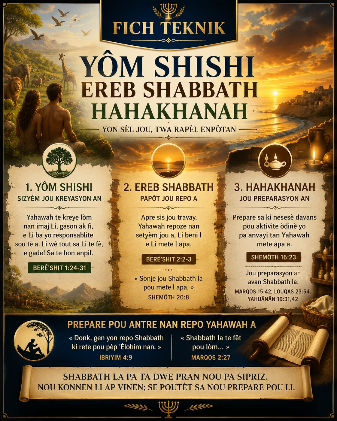 Fich Teknik — Yôm Shishi · Ereb Shabbath · HaHakhanah