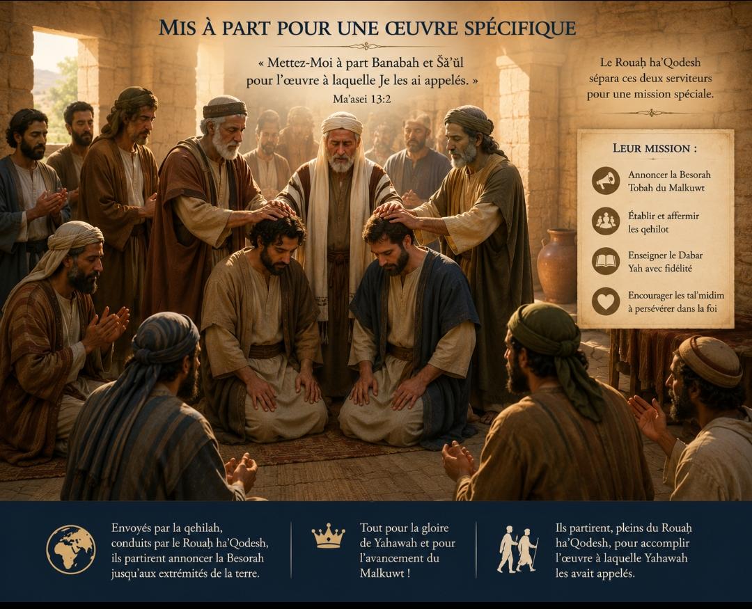 Banabah et Šāʾūl recevant leur mission avant de partir annoncer la Besorah
