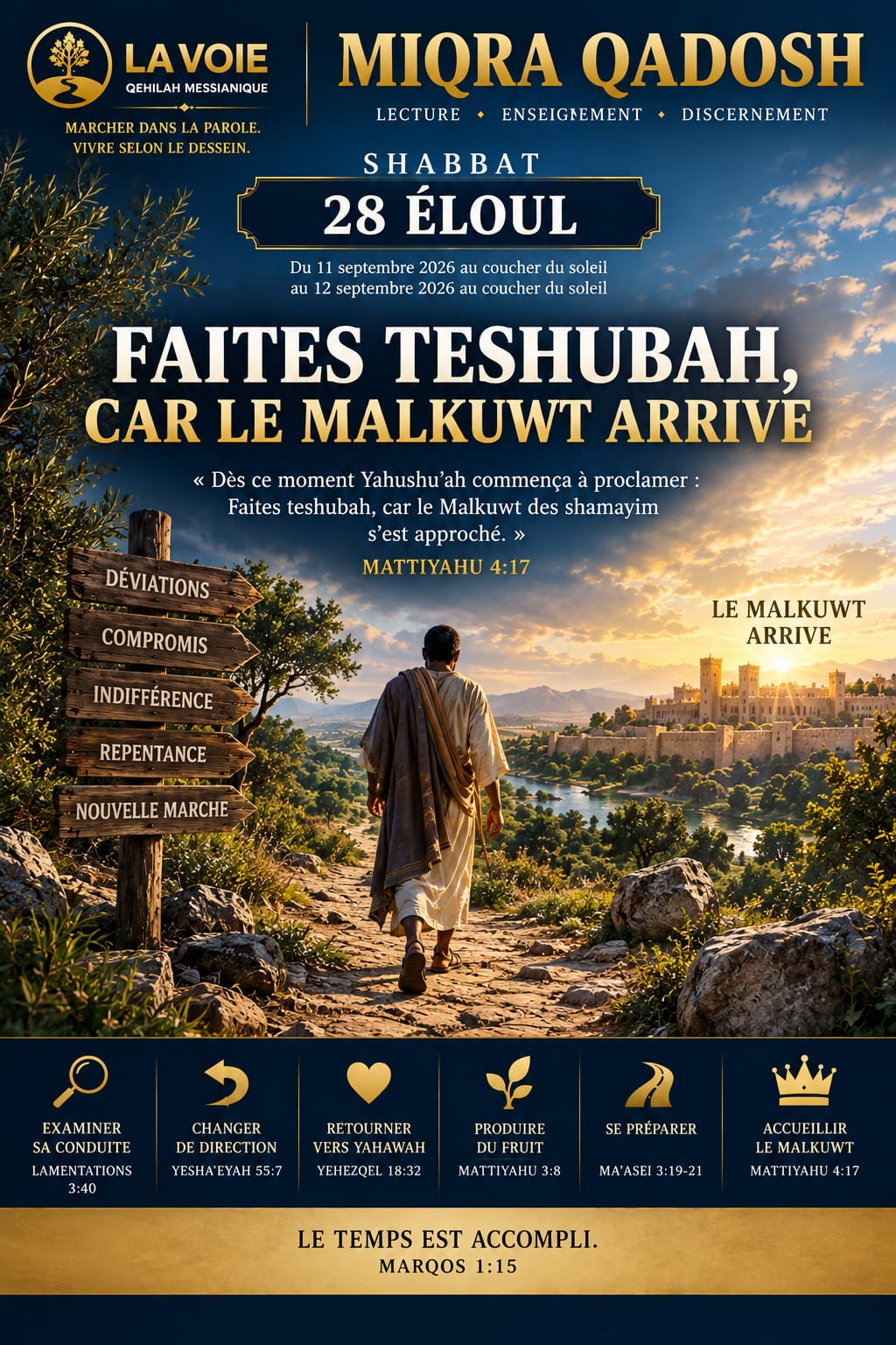Miqra Qadosh — Shabbath 28 Éloul