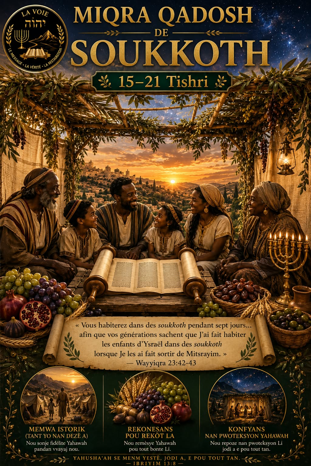 Miqra Qadosh de Soukkoth — 15-21 Tishri